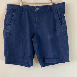 Natural Reflections Navy Blue Chino‎ Shorts Womens Size 12 Stretch Cotton Casual